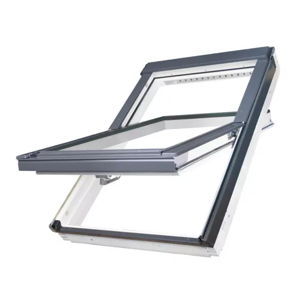 FAKRO White PU Coated Pine Centre Pivot Roof Window (FTU-V)