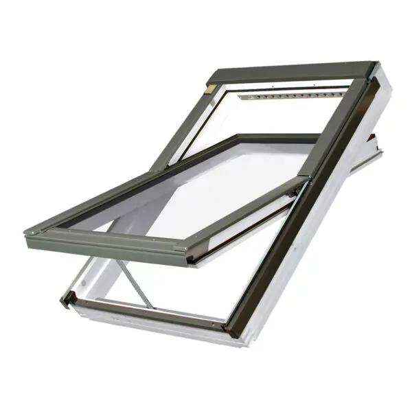 FAKRO White PU Coated Pine Electrically Operated Centre Pivot Roof Window (FTU-V Z-Wave)