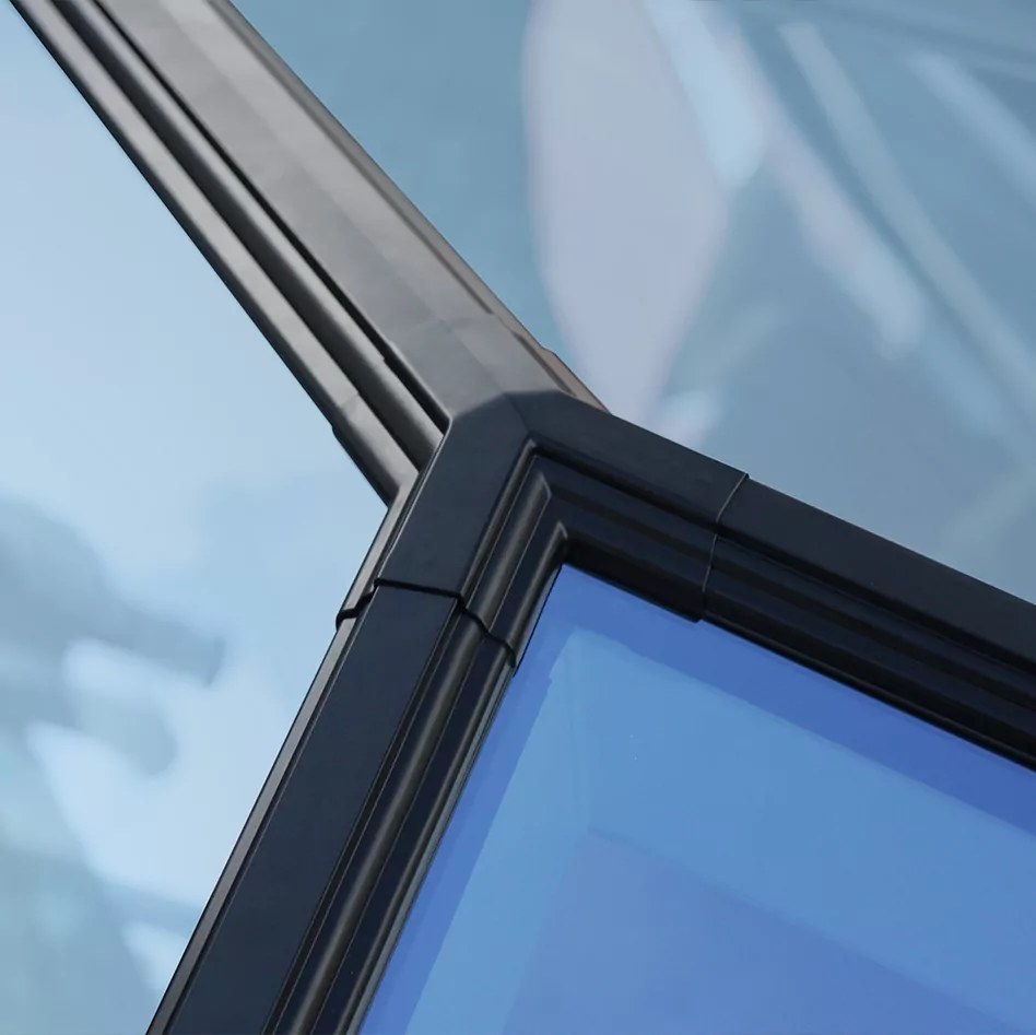 korniche roof lantern close up blue glass