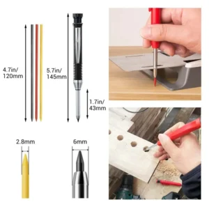 2.8mm Solid Carpenter Pencil Mechanical Pencil with Built-in Sharpener 3