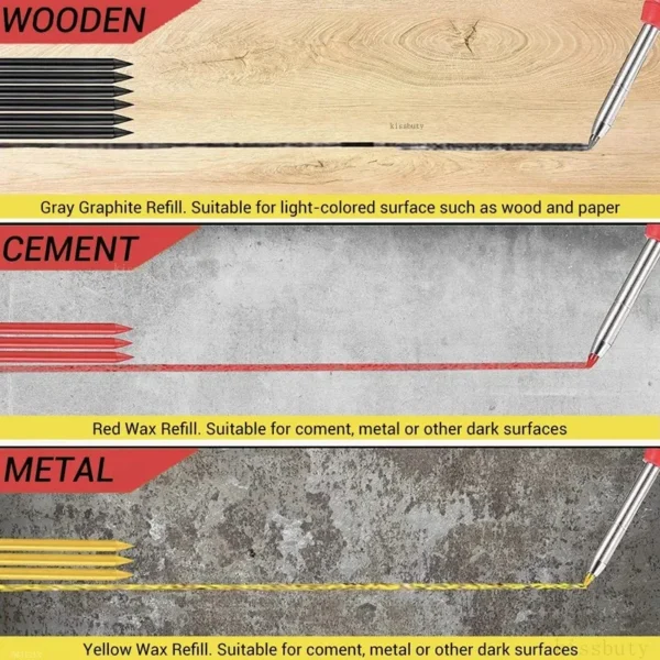 2.8mm Solid Carpenter Pencil Mechanical Pencil with Built-in Sharpener 4